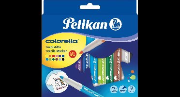 Pelikan Colorella Textile permanente marker Multi kleuren 12 stuk(s)