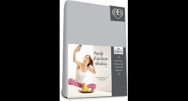 Percaline Topper katoen hoeslaken 180 x 210 cm zilver gr
