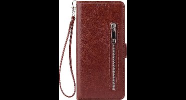 Shop4 - Samsung Galaxy S20 Hoesje - Wallet Case Cabello met Ritssluiting Bruin