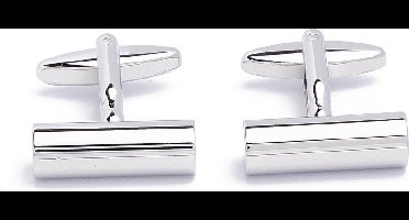 Manchetknopen - Cilinder Glad Zilverkleurig Strak