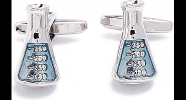 Manchetknopen - Erlenmeyer Chemie Scheikunde Beker Blauw