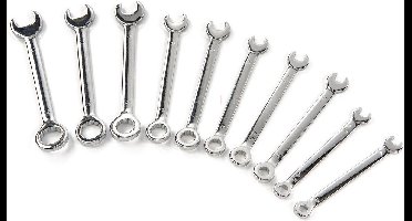 HBM 10 Delige Steeksleutel en Ringsleutelset Klein Maten