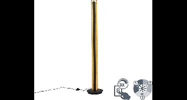 TRIO TEXEL - Vloerlamp - Zwart - incl. 1x SMD 15 W - Voetschakelaar - Dimbaar met schakelaar