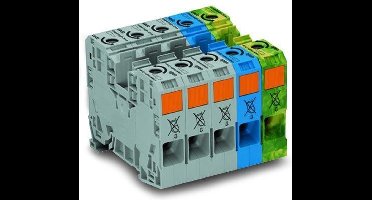 WAGO 285-139 3-faseklem 16 mm Spanveer Grijs, Blauw, Groen, Geel 1 stuk(s)