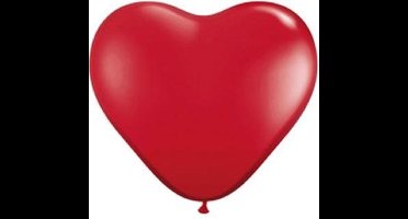 2x Qualatex hartjes ballonnen rood 28cm - Valentijn/bruiloft versiering