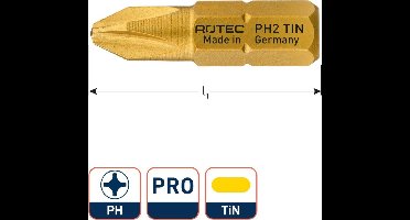 PRO INSERT SCHROEFBIT PH 1 L=25MM C 6,3 TIN