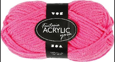 Neon roze acryl garen 80 meter
