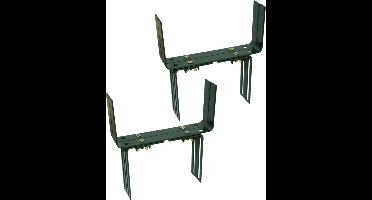 Set van 4 verstelbare metalen balkon/muurbeugels 12 t/m 23,5 cm in de kleur donker groen