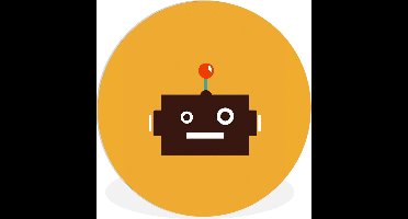 Wandcirkel kids - Wanddecoratie - Kinderen - Robot - Minimalisme - Decoratie voor kinderkamers - Muurcirkel - 30x30 cm - Kunststof