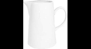 Svenska Living Schenkkan - porselein - 1 liter - wit - waterkannetje - 18 cm - karaf