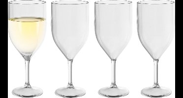 Duni Wijnglas Any Day - 4x - chique - onbreekbaar kunststof - 230 ml - vaatwasser bestendig - plastic wijnglazen