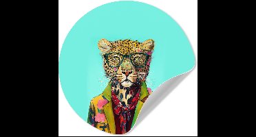 WallCircle® - Behangcirkel 30x30 cm - Muurstickers Dier - Bril - Luipaard - Strik - Design - Muurcirkel woonkamer - Wandcirkel slaapkamer - Kamer decoratie zelfklevend - Muurdecoratie accessoires