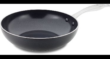 Greenpan Brussels Keramische Inductie Wokpan zonder deksel Ø28cm - 3.6L – PFAS-vrij – Inductie Wokpan – Ovenbestendig tot 220°C – Vaatwasserbestendig – Snelle opwarming – RVS handgrepen – Zwart