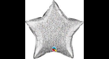 Stervormige Folieballon Zilver Glittergraphic - 50cm