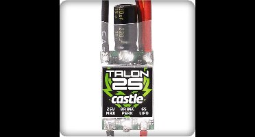 Castle Creations - Talon 25 - Hoog-vermogen Air-Heli Brushless regelaar - Telemetrie mogelijkheid - 2-6S - 25A - Hoogvermogen SBec