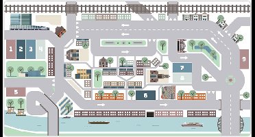 Speelkleed sticker Arnhem - speelmat sticker - meubelsticker voor kinderen - vloersticker voor speelgoedauto van Hot Wheels en Matchbox