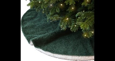 Unique Living kerstboomrok - donkergroen - D90 cm - polyester - kerstboomkleed