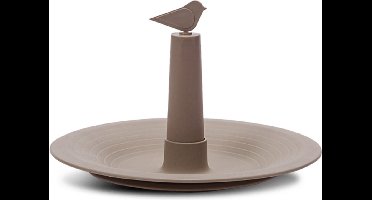 Meuwissen Agro voederschaal/vogelbad Goldfinch - taupe - 32 x 22 cm - kunststof - staand - demonteerbaar