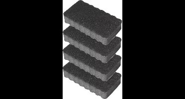 Kangaro Magnetische memobord whiteboard wisser - 4x - 10 x 5.5 cm - zwart - schoonmaken