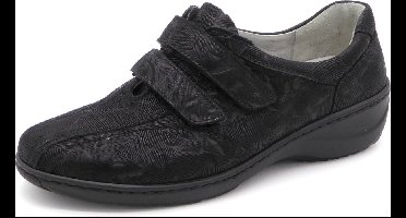 Waldläufer Dames Klittenbandschoen - 607302-101-001 Zwart - Wijdte K - Maat 8 (42)