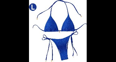 Bovista Bikini Dames - Meisjes Bikini - Badpak - Push Up - Vrouwen Badkleding - Zwemmen - Sexy Set - Top & Broekje - Koningsblauw - Maat L