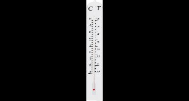 Pro Garden Binnen/buiten thermometer XXL- Wit - kunststof - 45 x 10 cm - binnen/buiten