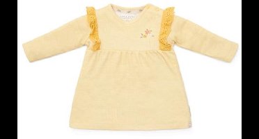 Little Dutch Jurk - Maat 74 - Jurk lange mouw Meisjes - Warm Yellow Check, Geel - Little Farm