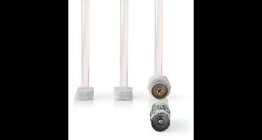 Nedis Coaxkabel - IEC (Coax) Male - Open - Vernikkeld - 50 Ohm - Onafgeschermd - 1.90 m - Plat - PVC - Wit - Doos