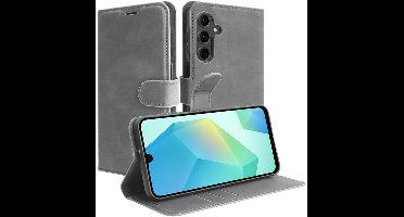 Just in Case hoesje geschikt voor Samsung Galaxy A16 Hoesje met Pasjeshouder - Premium Bookcase - Grijs