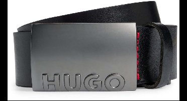 HUGO Riem Gerald Sz35 Leather Belt W80 Black Zwart