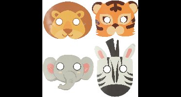 Masker Jungle Papier Set, 8st.