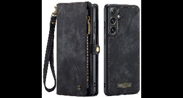 CaseMe Bookcase hoesje geschikt voor Samsung Galaxy A36 - Effen Zwart - Kunstleer - Portemonnee met 10 Vakjes voor Pasjes, Cash & Ritsvakje