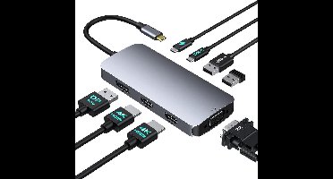 Docking Station Laptop 2x HDMI - Splitter Laptop - USB-C - Universeel