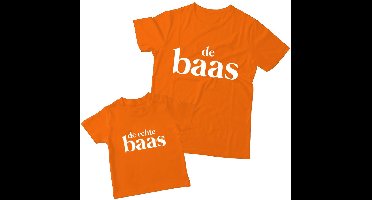 Matching oranje shirts Vader & Kind | De Echte Baas