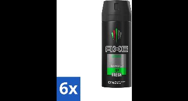 AXE - Deodorant Spray - Africa - Sinaasappel & Sandelhout - Verzorgend - 150 ml - Voordeelverpakking - 6 stuks