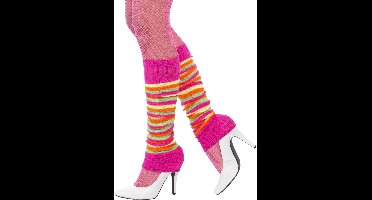 Carnaval verkleed Neon gekleurde beenwarmers - dames - Eighties/Jaren 80 feest thema