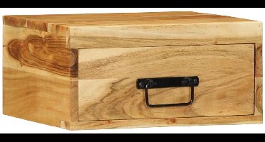 vidaXL - Nachtkastje - wandgemonteerd - massief - acaciahout