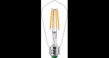 Philips Ultra Efficient LED lamp Edison Transparant - 60 W - E27 - Warmwit licht