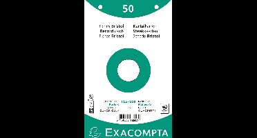 Exacompta 24x Pak 50 steekkaarten in folie - bristol geruit 5x5 geperforeerd - 125x200mm - Wit - 12603E