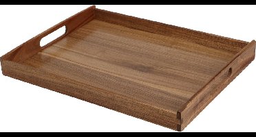 Excellent Houseware dienblad van bamboe hout - 40 x 30 x 5 cm - bruin - Hoge opstaande rand - voor glazen en kopjes