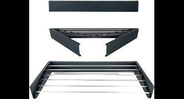 Livista Opvouwbaar Wanddroogrek – 100x50x10,5 cm – Aluminium – Stevig en Ruimtebesparend – Voor Binnen & Buiten – Zwart