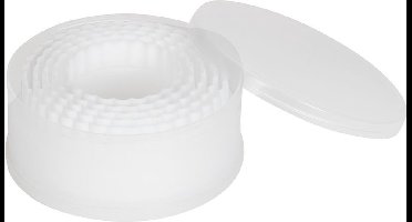set uitsteekvormen rond 12 cm wit 6-delig
