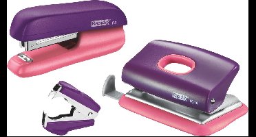 Rapid Mini Nietmachine F5 en Perforator Set Violet/Rood