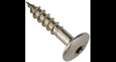 Spax Trespaschroef 5 x 32 mm. lang. cilinderkop- TX 20. RVS-A2 . Wit. 200 stuks