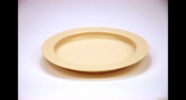 Rond bord met opstaande rand : 23 cm - beige
