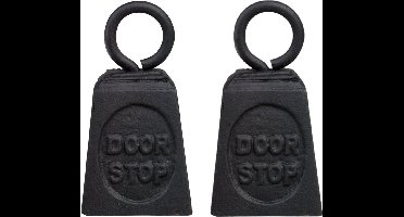 Esschert Design Deurstopper gewicht gietijzer - 2x stuks - zwart - 13 x 7 cm - Deurstop/deurvastzetter