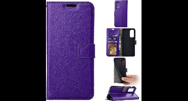 LuxeBass Telefoon Wallet Bookcase voor Samsung Galaxy A22 4G - Portemonnee telefoonhoesje voor Bankpassen - Kunstleer - Siliconen Houder - Magnetische sluiten - Paars - telefoonhoes - gsm hoes - telefoonhoesjes - telefoonhoes - gsm hoes - gsm hoesjes