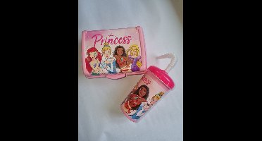 Lunchset Disney Princess (2 delig), lunchbox, drinkbeker, weer naar school