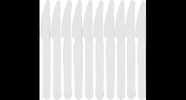 Excellent Houseware Messen - 40x stuks - wit - kunststof - 18 cm - herbruikbaar