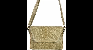 Taupe Leren Croco Schoudertas - Croco - Krokodillenprint Leer Leder - Schoudertassen - Dames Tassen - Taupe